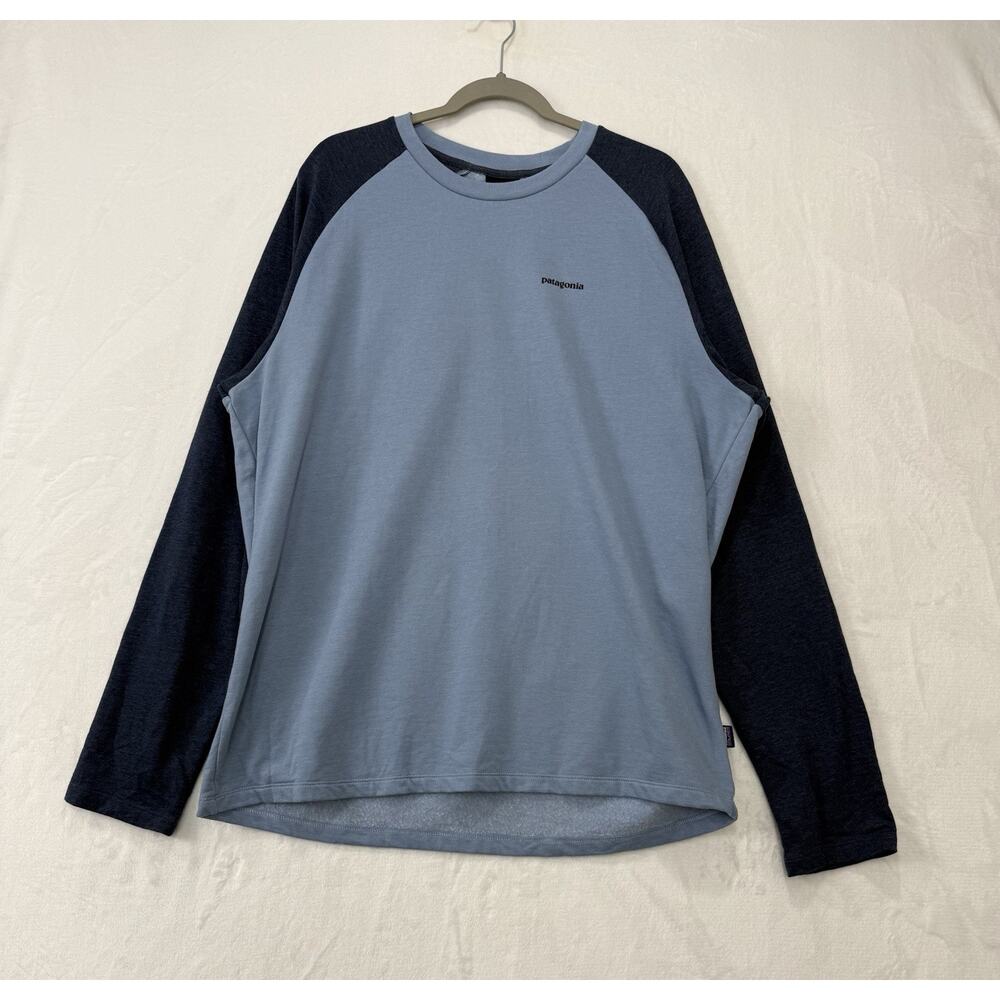 Patagonia Sweatshirt Mens Logo Lightweight Crew LS Blue Size XXL